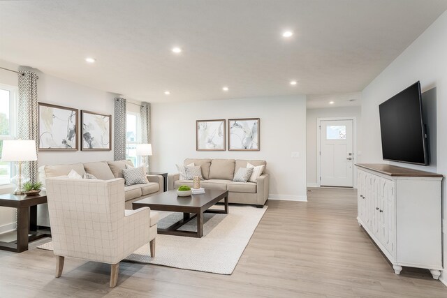 108 Courtyard Ter, New Market, VA 22844 - living area with light wood-style flooring and recessed lighting