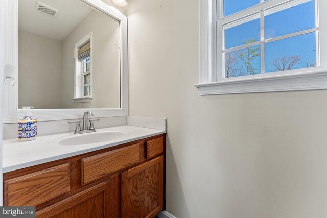 bathroom with healthy amount of natural light and vanity