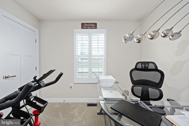8859 Marlow Dr, Spotsylvania, VA 22551 - workout area featuring carpet flooring and baseboards