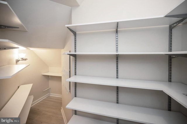 spacious closet with wood finished floors