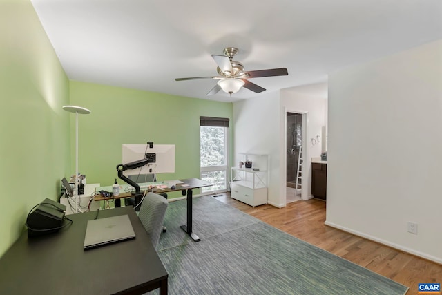 310 Gloucester Rd, Charlottesville, VA 22901 - office space featuring a ceiling fan and wood finished floors