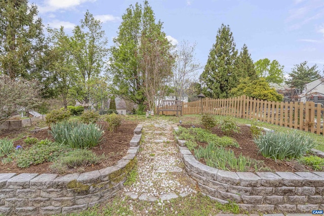 view of yard with fence