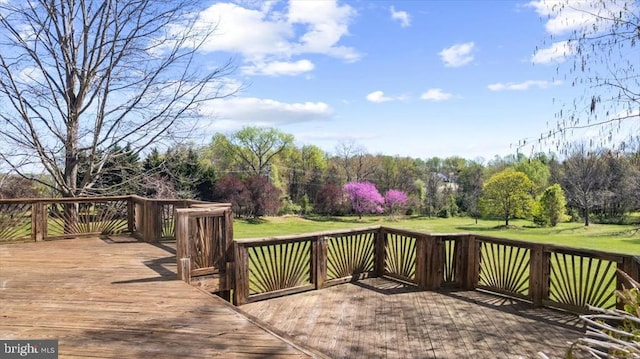 deck with a yard
