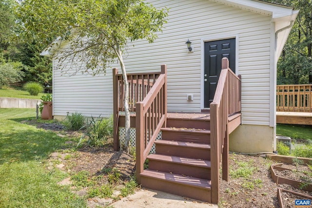 3615 Doctors Xing, Charlottesville, VA 22911 - doorway to property with a deck and a yard