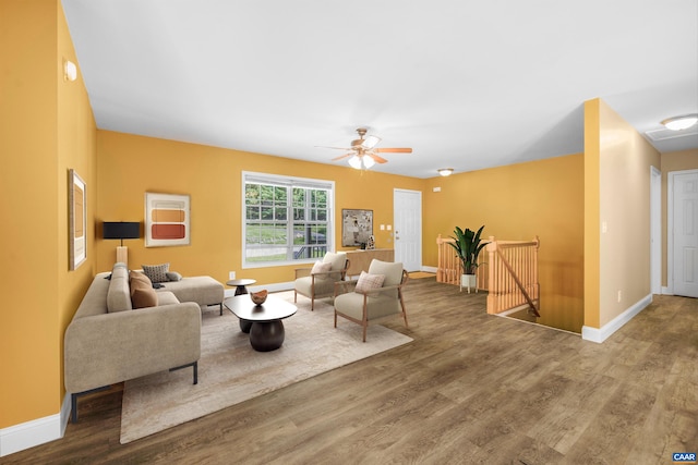 3615 Doctors Xing, Charlottesville, VA 22911 - living room with wood finished floors and ceiling fan