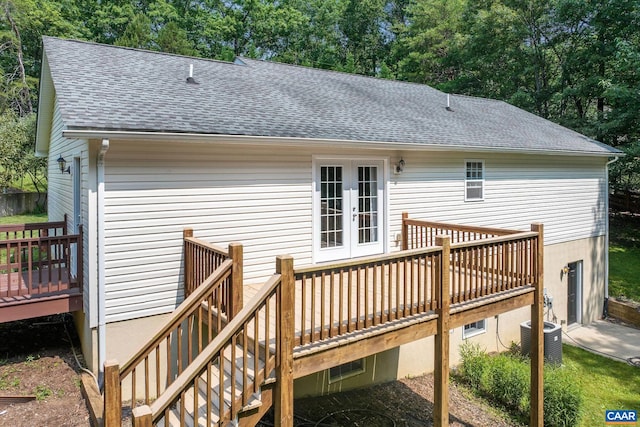 3615 Doctors Xing, Charlottesville, VA 22911 - wooden terrace with french doors and stairs