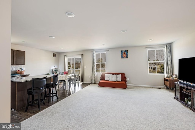 2612 High Pt, Culpeper, VA 22701 - living area featuring baseboards, recessed lighting, and dark colored carpet