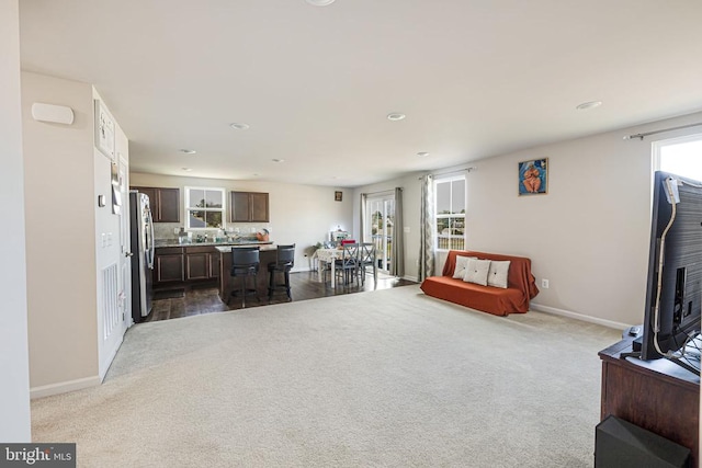 2612 High Pt, Culpeper, VA 22701 - carpeted living area featuring baseboards and recessed lighting