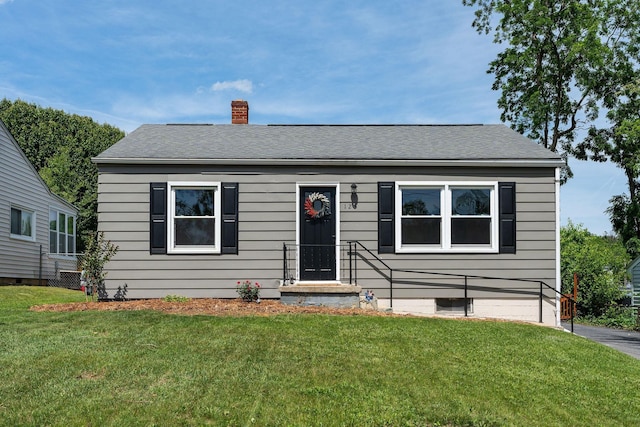 123 Fraser Ln, Staunton, VA 24401 - bungalow-style home featuring a front lawn, a chimney, and a shingled roof