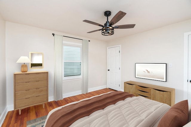 123 Fraser Ln, Staunton, VA 24401 - bedroom featuring wood finished floors, baseboards, and a ceiling fan