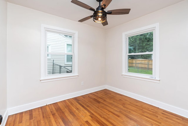 123 Fraser Ln, Staunton, VA 24401 - unfurnished room with baseboards, hardwood / wood-style flooring, and a ceiling fan