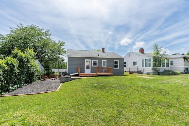 123 Fraser Ln, Staunton, VA 24401 - rear view of property featuring a deck and a chimney