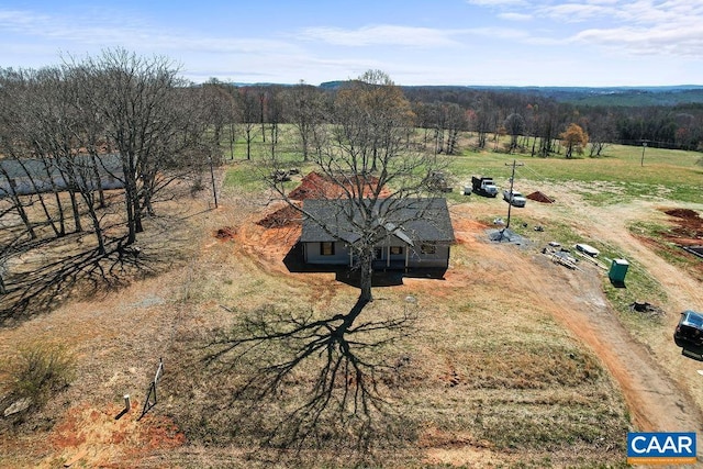 drone / aerial view featuring a rural view