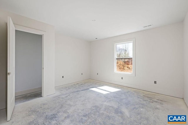 unfurnished bedroom with visible vents