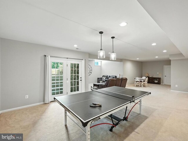 11220 Chivalry Chase Ln, Spotsylvania, VA 22551 - recreation room featuring light carpet and recessed lighting