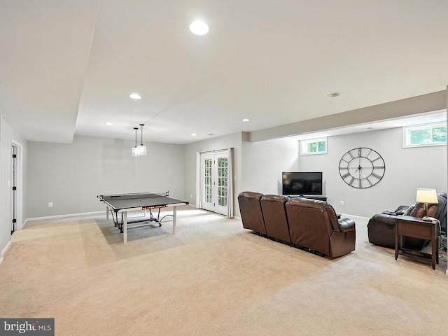 11220 Chivalry Chase Ln, Spotsylvania, VA 22551 - rec room featuring light colored carpet and recessed lighting