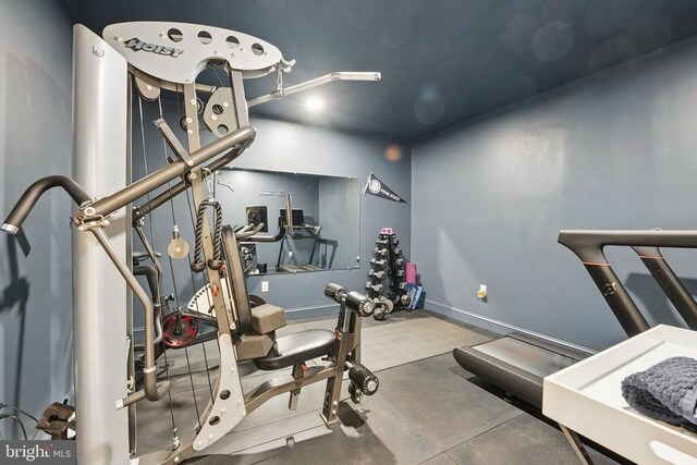  - workout room with baseboards
