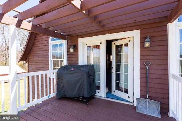 18075 Safe Haven Way, Culpeper, VA 22701 - wooden terrace featuring a pergola and area for grilling