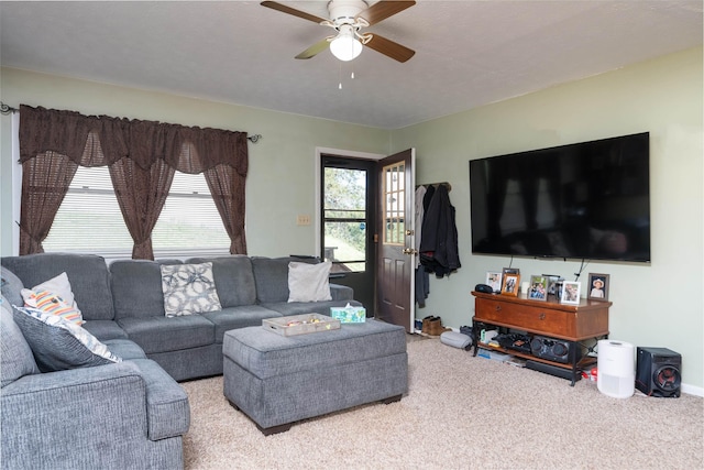 860 Fairfax Ave, Waynesboro, VA 22980 - living room with carpet and ceiling fan