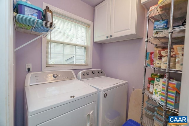 895 Jefferson Dr, Palmyra, VA 22963 - laundry area featuring separate washer and dryer and cabinet space