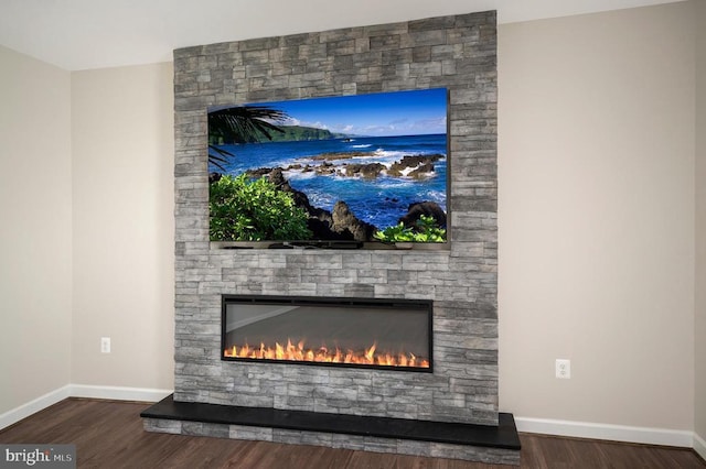 112 Edgehill Dr, Locust Grove, VA 22508 - detailed view of a stone fireplace and wood finished floors