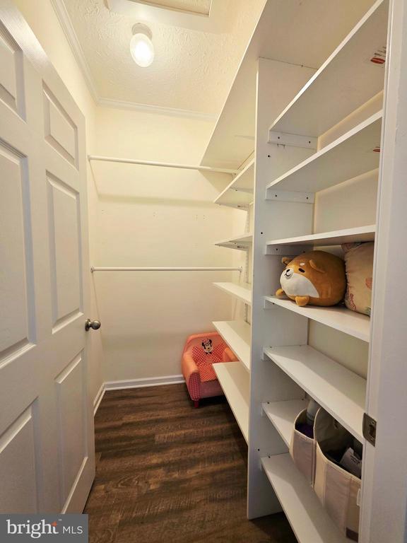 14511 Antler Rd, Fredericksburg, VA 22407 - walk in closet featuring dark wood finished floors