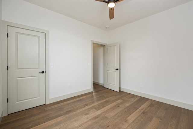 135 Radnor Ct, Rockingham, VA 22801 - unfurnished bedroom featuring ceiling fan, baseboards, and wood finished floors