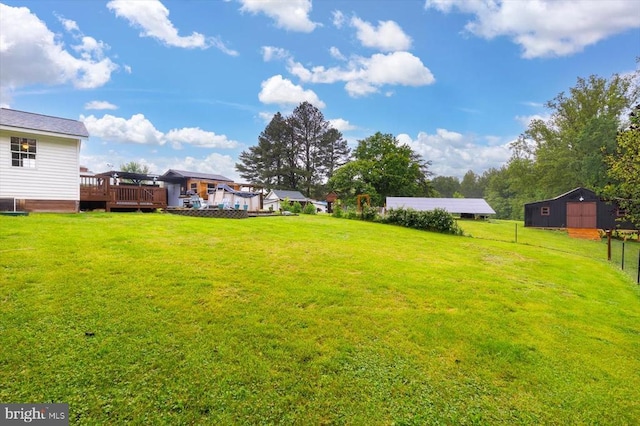 7615 Morris Rd, Spotsylvania, VA 22551 - view of yard with a wooden deck