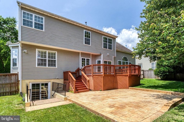 11211 Spring Meadow Blvd, Fredericksburg, VA 22407 - rear view of property featuring a patio, a wooden deck, and stairway