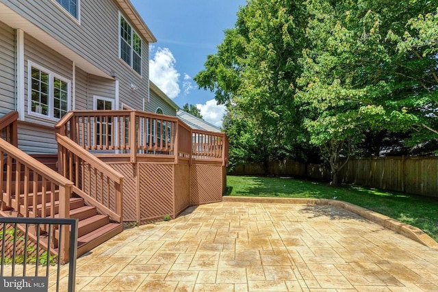 11211 Spring Meadow Blvd, Fredericksburg, VA 22407 - fenced backyard with a patio area, stairs, and a deck