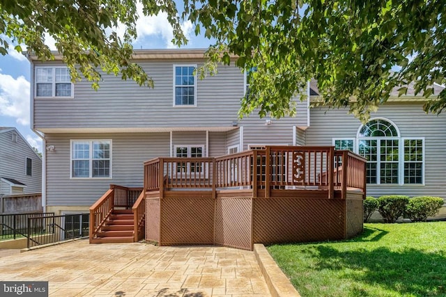 11211 Spring Meadow Blvd, Fredericksburg, VA 22407 - rear view of property with a patio, a deck, and stairs