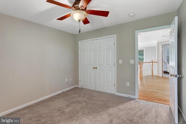 11211 Spring Meadow Blvd, Fredericksburg, VA 22407 - unfurnished bedroom featuring carpet floors, a closet, and ceiling fan