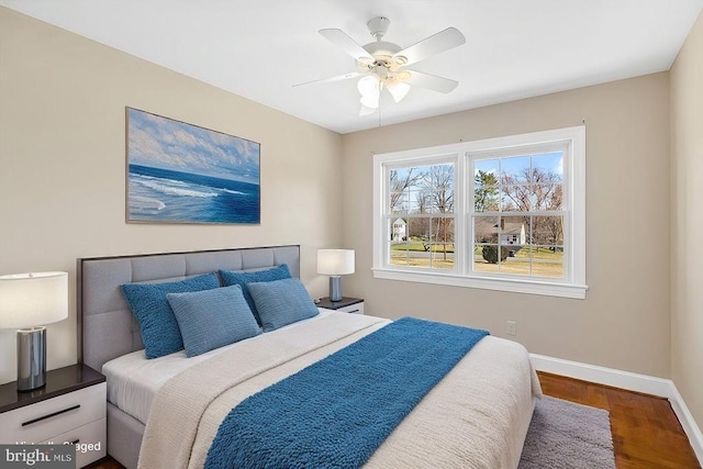 148 Red Hill Rd, Orange, VA 22960 - bedroom featuring baseboards, wood finished floors, and a ceiling fan