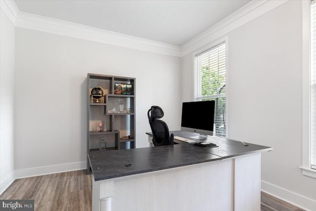 5509 Bazzanella Dr, Mineral, VA 23117 - home office with crown molding and wood finished floors