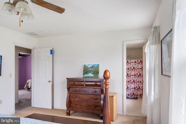 14026 Eggbornsville Rd, Culpeper, VA 22701 - bedroom with a ceiling fan, baseboards, visible vents, and carpet floors
