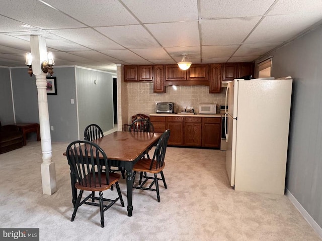 436 Castleton View Rd, Castleton, VA 22716 - dining area featuring light colored carpet and a drop ceiling