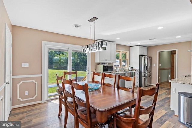 436 Castleton View Rd, Castleton, VA 22716 - dining area featuring wood finished floors and recessed lighting