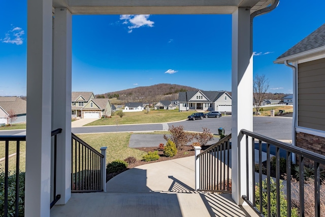 33 Silver Maple Cv, Fishersville, VA 22939 - view of patio featuring covered porch, a residential view, and a mountain view