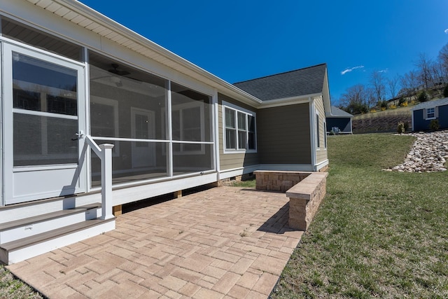 33 Silver Maple Cv, Fishersville, VA 22939 - view of patio featuring a sunroom and entry steps