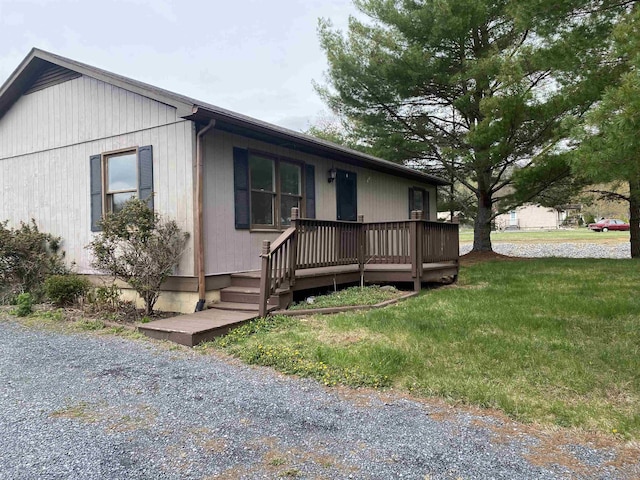 114 Brookhollow Rd, Craigsville, VA 24430 - view of front facade with a deck and a front yard