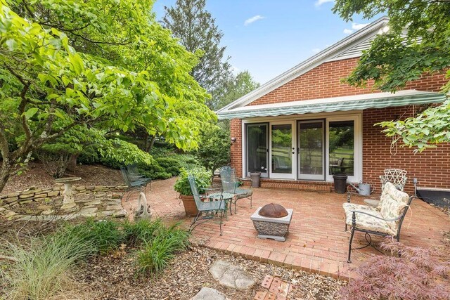 188 Middlebrook Rd, Staunton, VA 24401 - view of patio with a fire pit and french doors