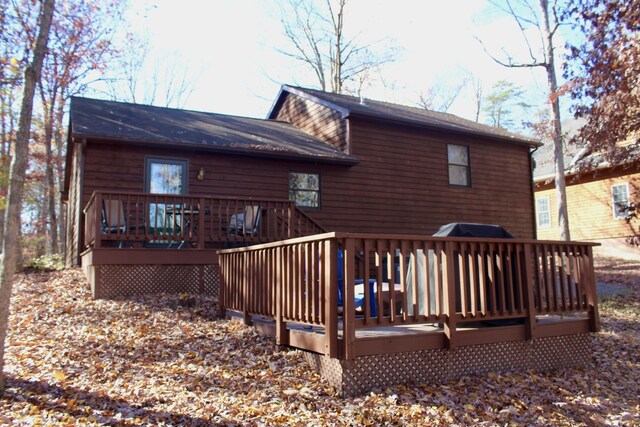 206 Pleasant Ln, Mcgaheysville, VA 22840 - rear view of house featuring a wooden deck