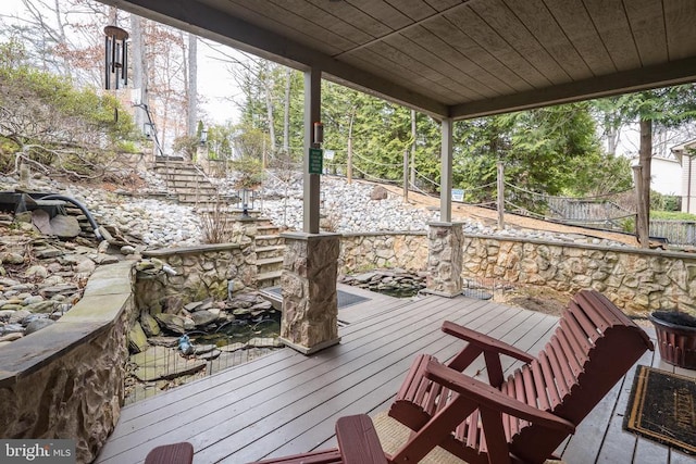 deck featuring fence