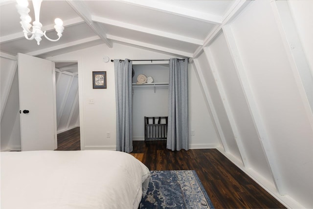16184 Moonrise Ln, Broadway, VA 22815 - bedroom featuring wood finished floors and a chandelier