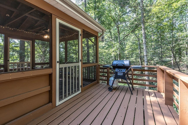 16184 Moonrise Ln, Broadway, VA 22815 - deck featuring a sunroom and a grill