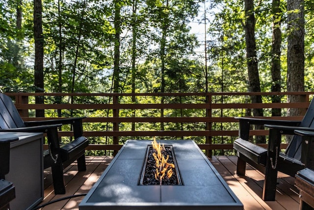 16184 Moonrise Ln, Broadway, VA 22815 - wooden terrace featuring a fire pit