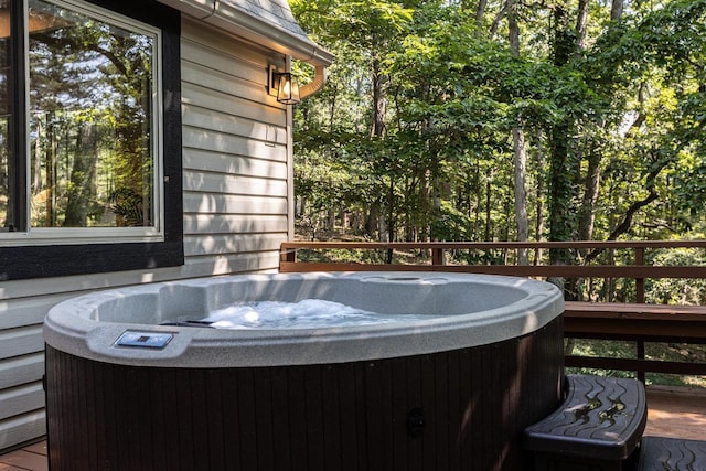16184 Moonrise Ln, Broadway, VA 22815 - wooden terrace featuring a hot tub