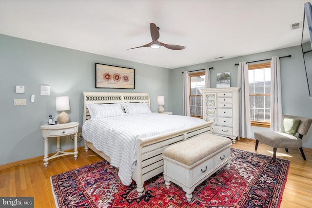 695 Whippoorwill Ln, Shipman, VA 22971 - bedroom with wood finished floors, baseboards, and a ceiling fan