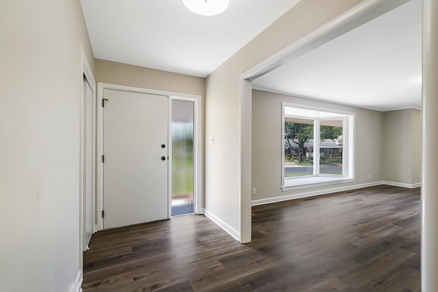 100 Monument Ave, Harrisonburg, VA 22801 - entryway with dark wood-type flooring and baseboards