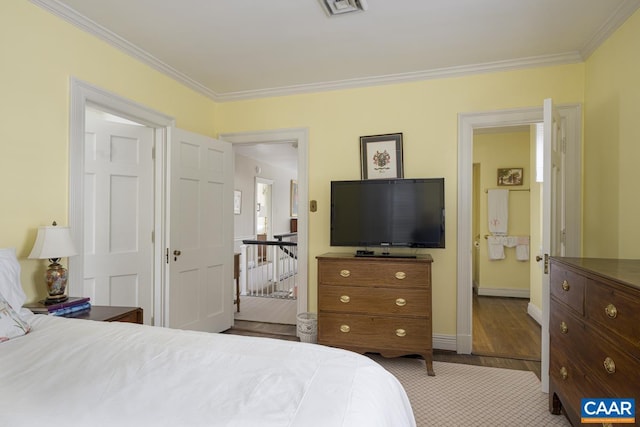 3809 Peakland Pl, Lynchburg, VA 24503 - bedroom featuring crown molding, baseboards, and connected bathroom
